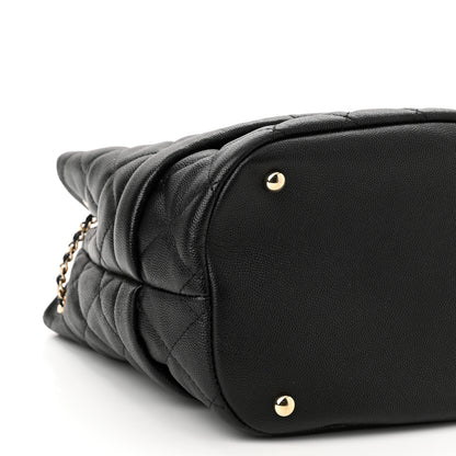 Chanel Caviar Quilted Rolled Up Bucket Drawstring Bag Black 8 of 9