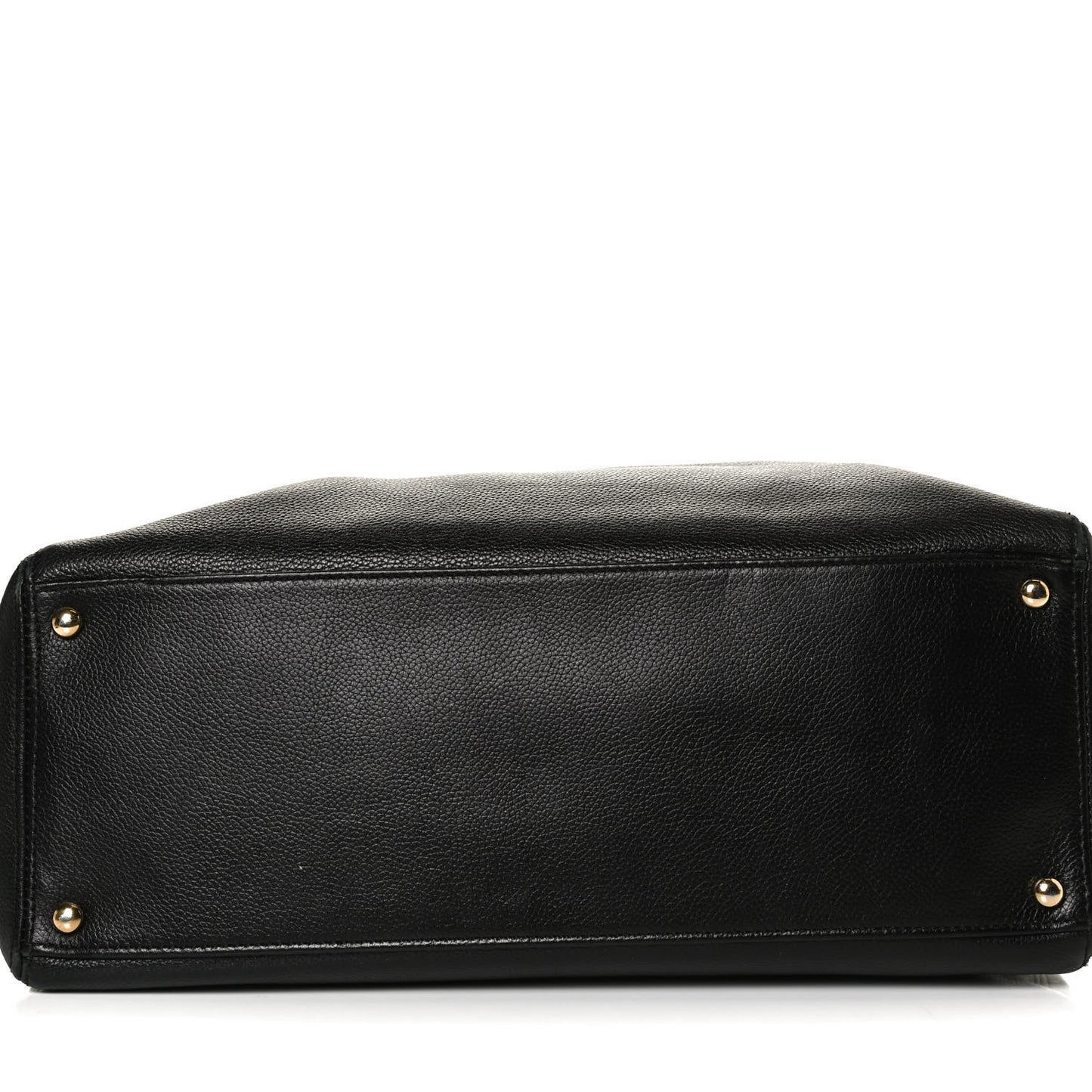 Calfskin Cerf Executive Shopper Tote Black