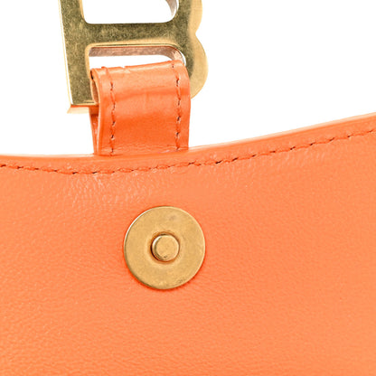 Balenciaga Shiny Calfskin Crocodile Embossed Hourglass Top Handle Bag Mini Orange 24 of 31