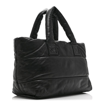 Chanel Lambskin Quilted Medium Coco Cocoon Reversible Tote Black 3 of 10