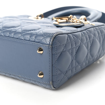 Christian Dior Lambskin Cannage Small My ABCDior Lady Dior Denim Blue 7 of 12