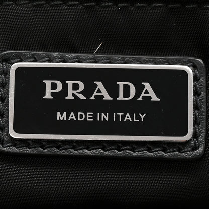 Prada Re-Nylon Padded Printed Medium Tote Bag Black White 6 of 10