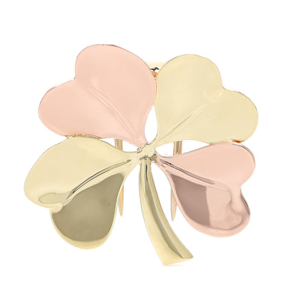 Tiffany 14K Yellow Rose Gold Four Leaf Clover Brooch Pin 1 of 3