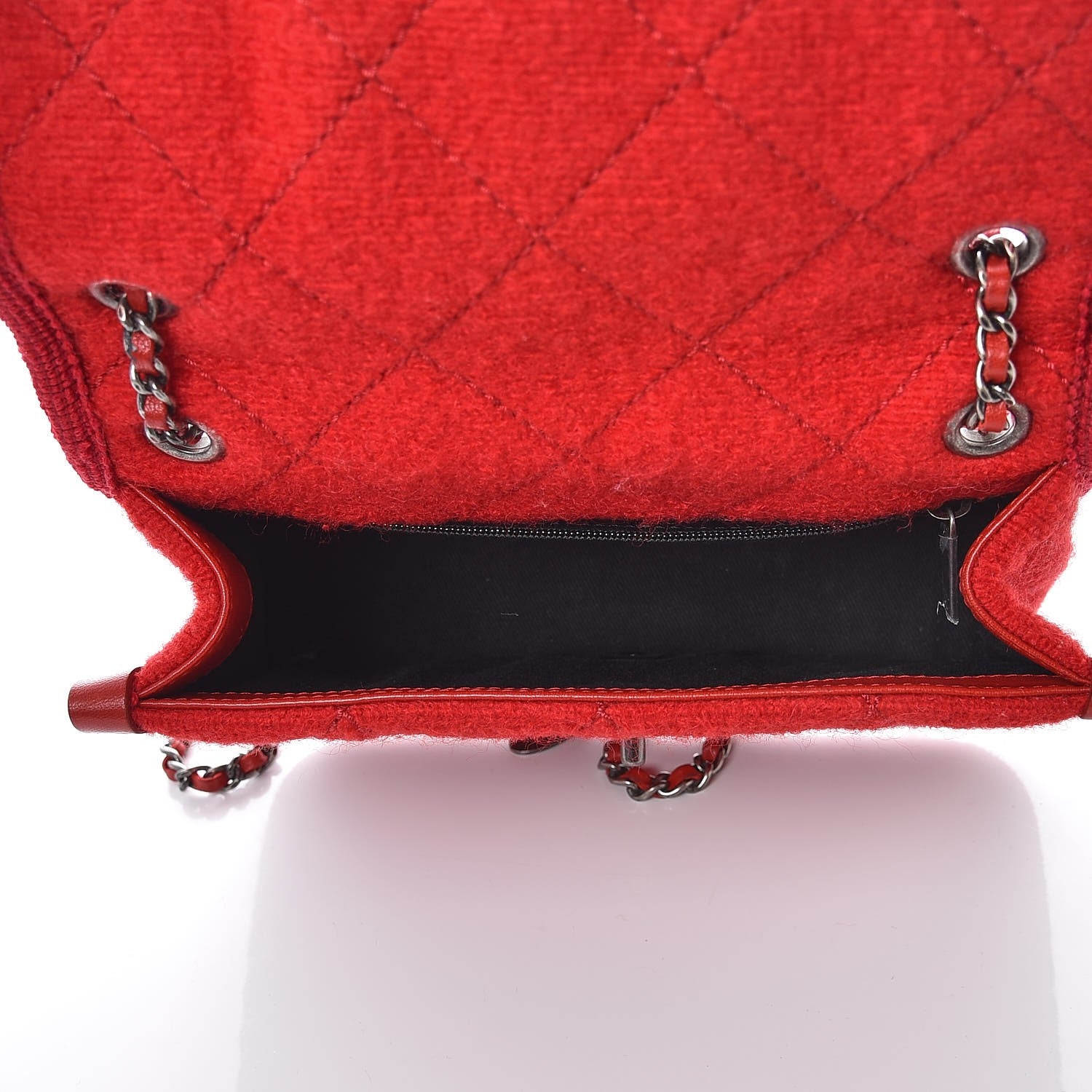 Chanel Wool Quilted Mini Edelweiss Single Flap Red 5 of 7