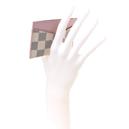 Louis Vuitton Damier Azur Daily Card Holder Rose Ballerine 2 of 7