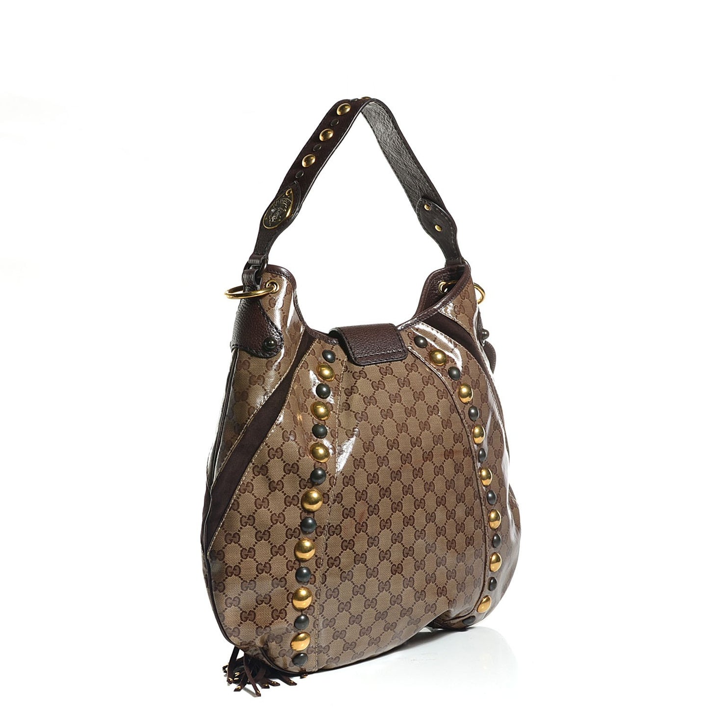 Crystal Monogram Large Babouska Hobo Brown