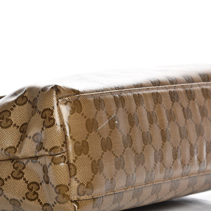Gucci Crystal Monogram Flap Messenger Bag Beige Ebony 11 of 12