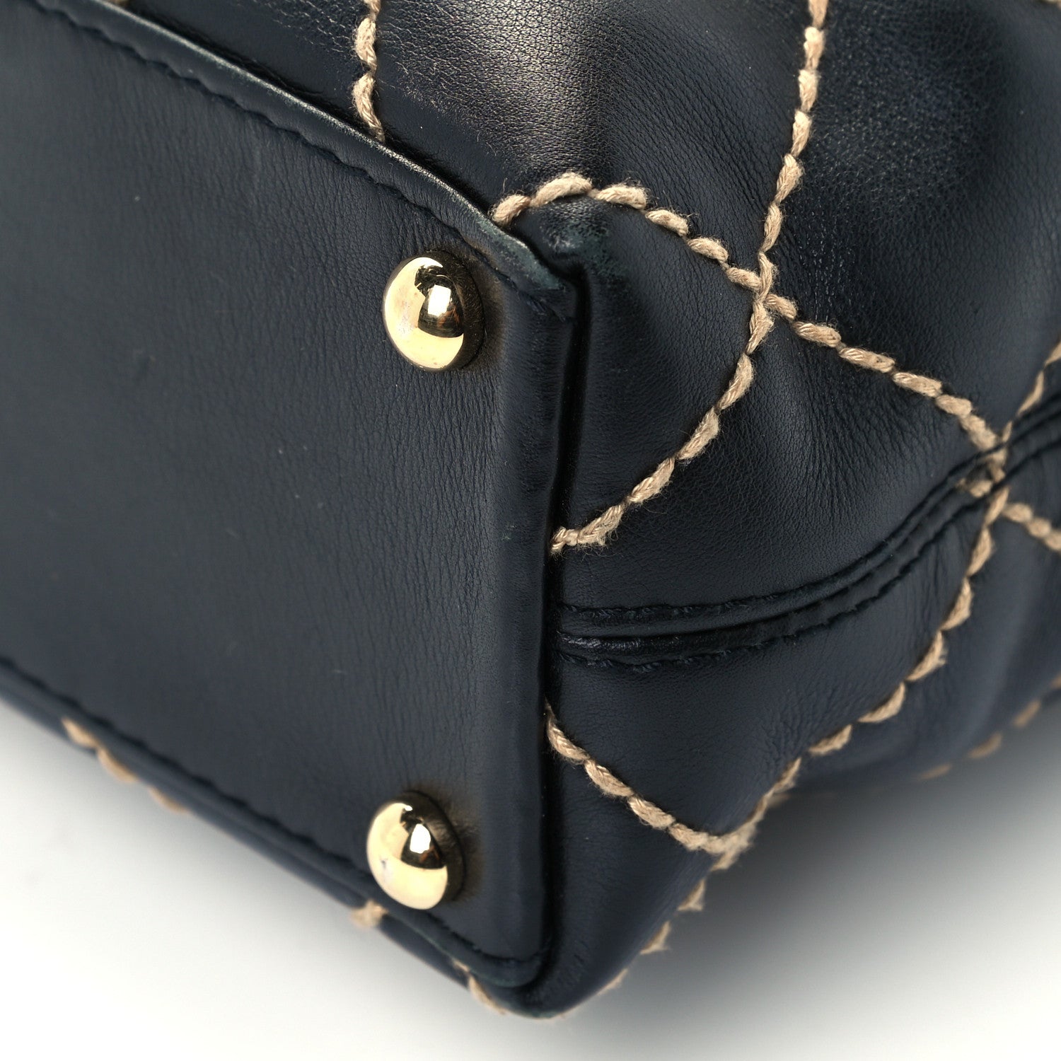 Chanel Calfskin Contrast Stitch Surpique Tote Black 10 of 10