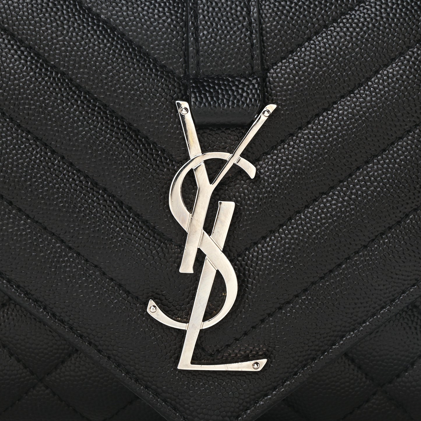 Grain De Poudre Textured Mixed Matelasse Triquilt Small Monogram Satchel Black
