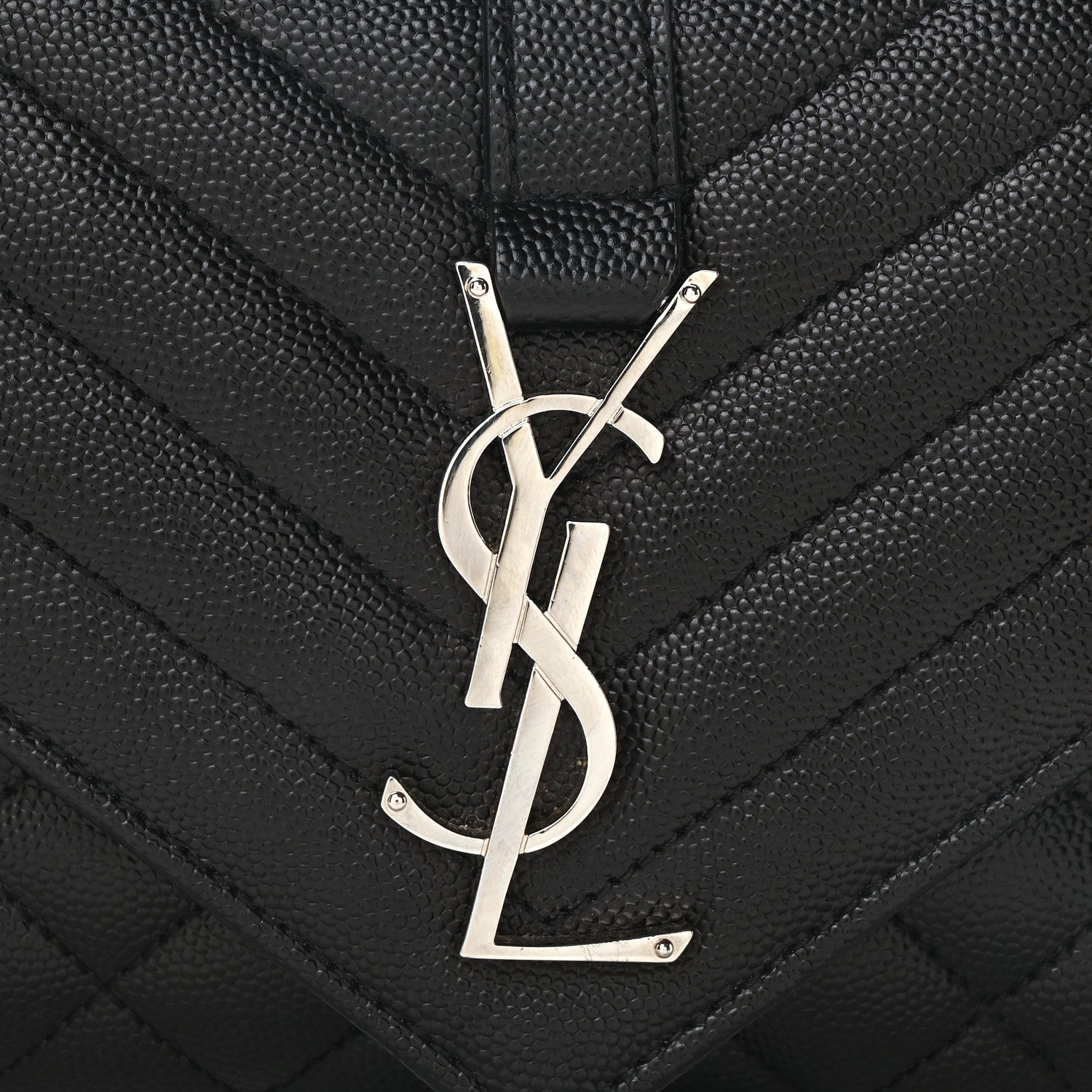 Saint Laurent Grain De Poudre Textured Mixed Matelasse Triquilt Small Monogram Satchel Black 8 of 10