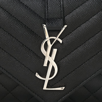 Saint Laurent Grain De Poudre Textured Mixed Matelasse Triquilt Small Monogram Satchel Black 8 of 10