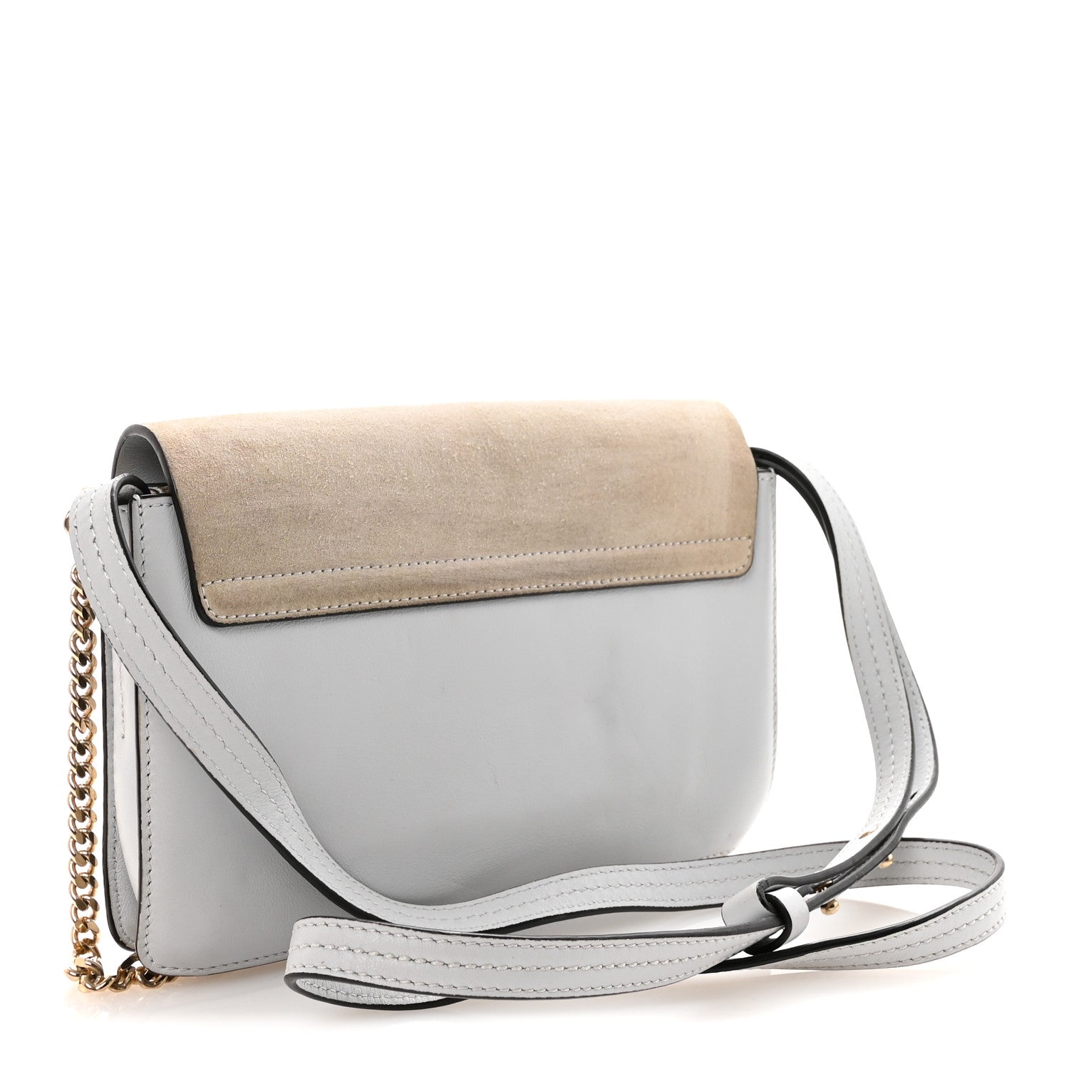 Chloe Suede Calfskin Small Faye Shoulder Bag Airy Grey 3 of 9