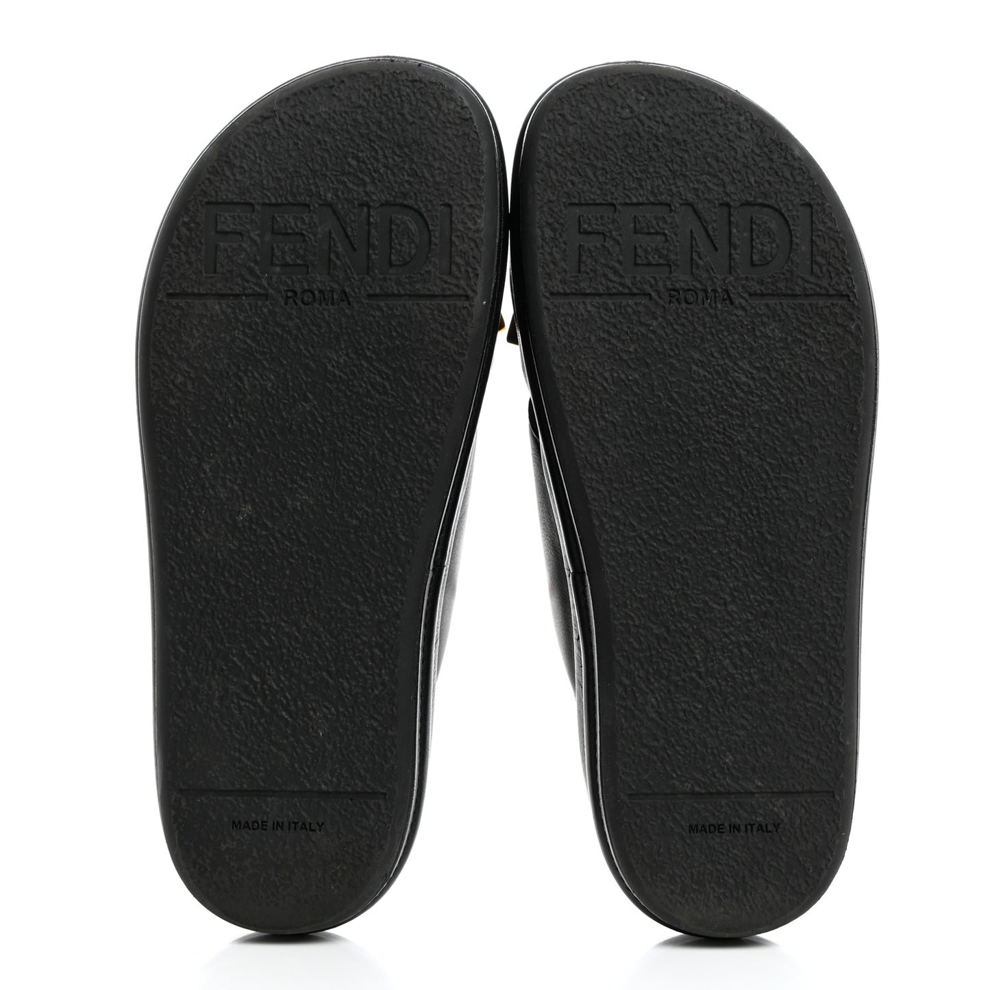 Vitello Womens Fendigraphy Slide Sandals 35 Black