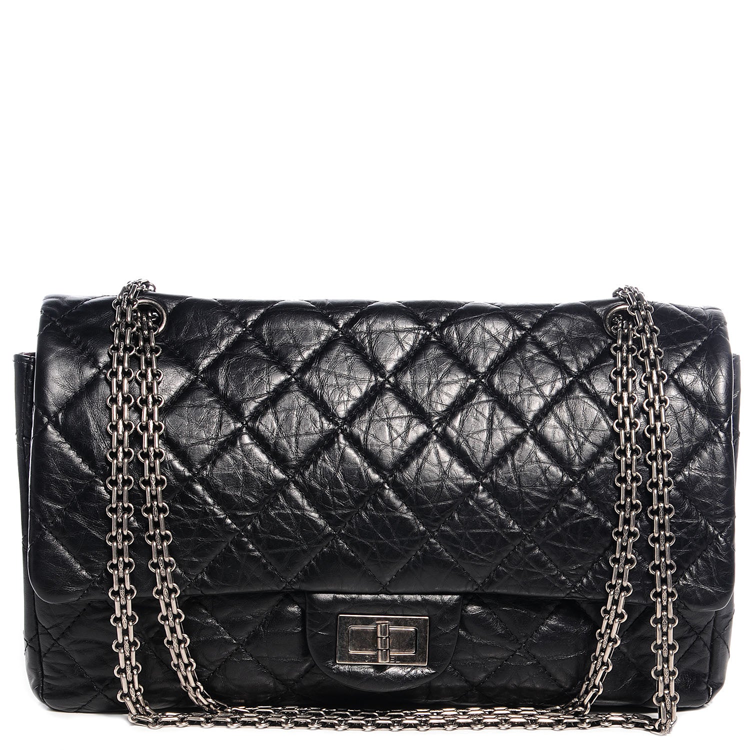 Chanel Distressed Calfskin 2.55 Reissue 227 Flap Black 1 of 10