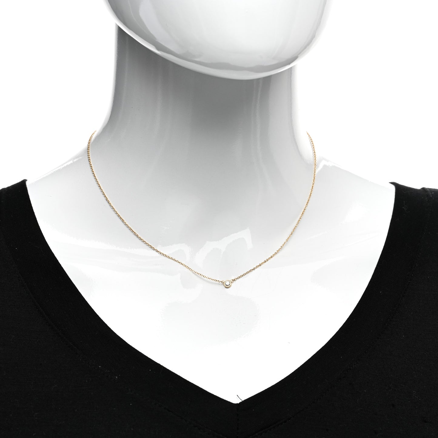 18K Yellow Gold Diamond .08ct Elsa Peretti Diamonds by the Yard Pendant Necklace