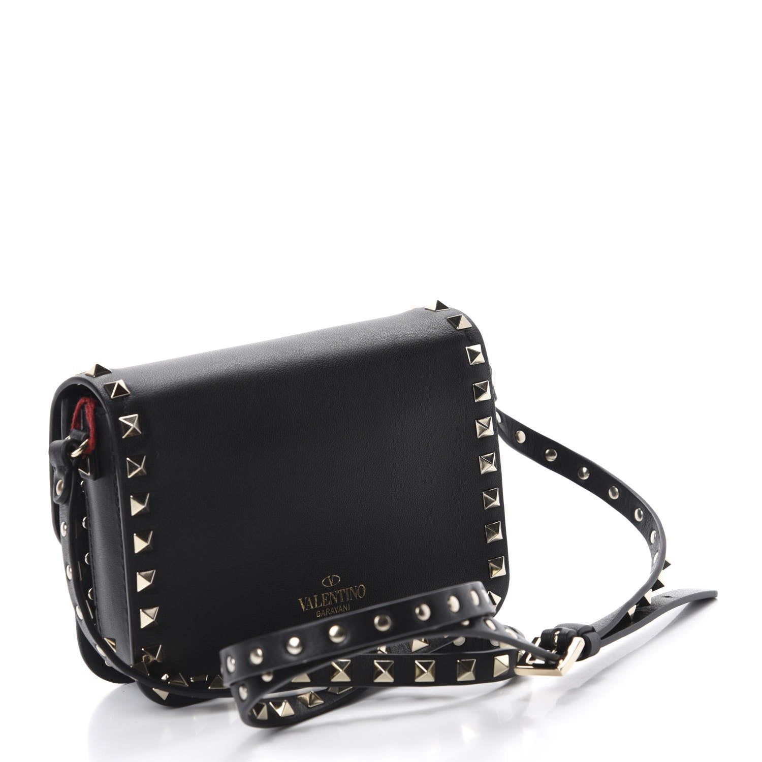 Valentino Garavani Vitello Rockstud Flap Crossbody Bag Black 3 of 9
