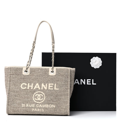 Chanel Mixed Fibers Small Deauville Tote Light Grey 7 of 14