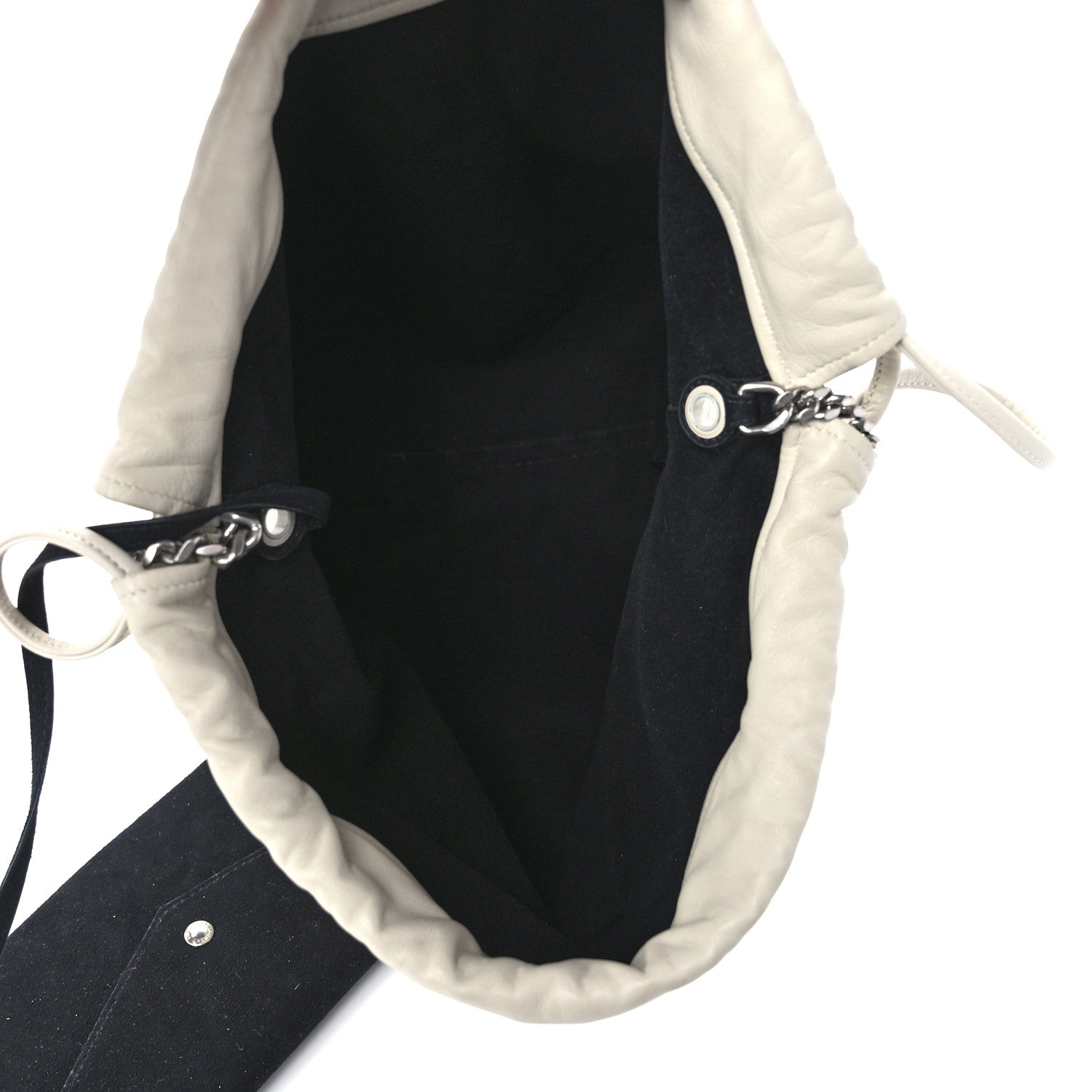 Saint Laurent Lambskin Teddy Drawstring Bag Crema Soft 6 of 15