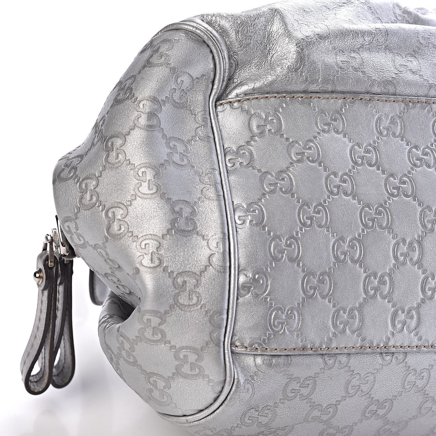 Metallic Guccissima Medium Sukey Boston Silver