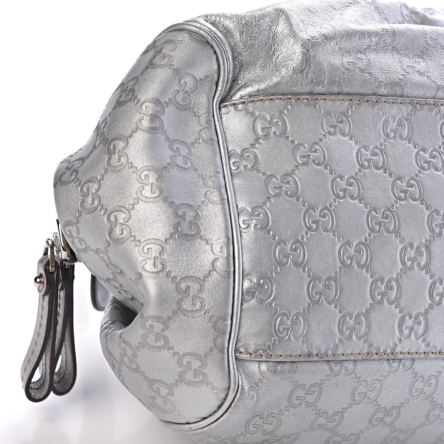 Gucci Metallic Guccissima Medium Sukey Boston Silver 11 of 15