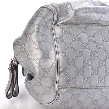 Gucci Metallic Guccissima Medium Sukey Boston Silver 11 of 15