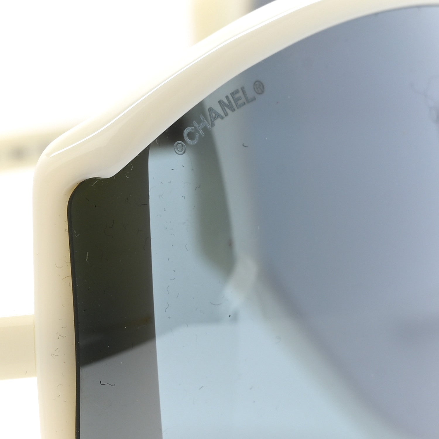 Chanel Acetate Mirror Shield Sunglasses 71476A White 7 of 12