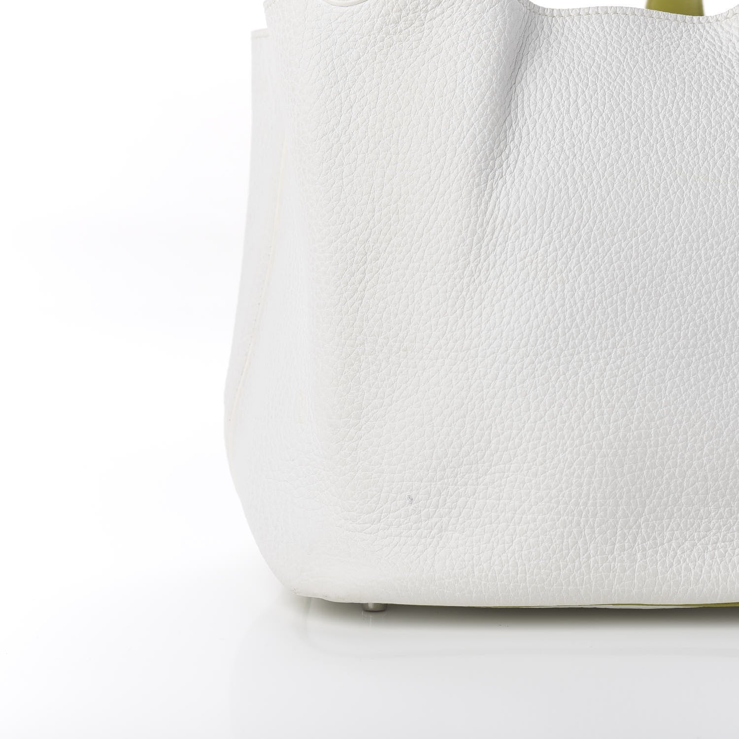 Hermes Taurillon Clemence Picotin 22 MM White Vert Chartreuse 9 of 13