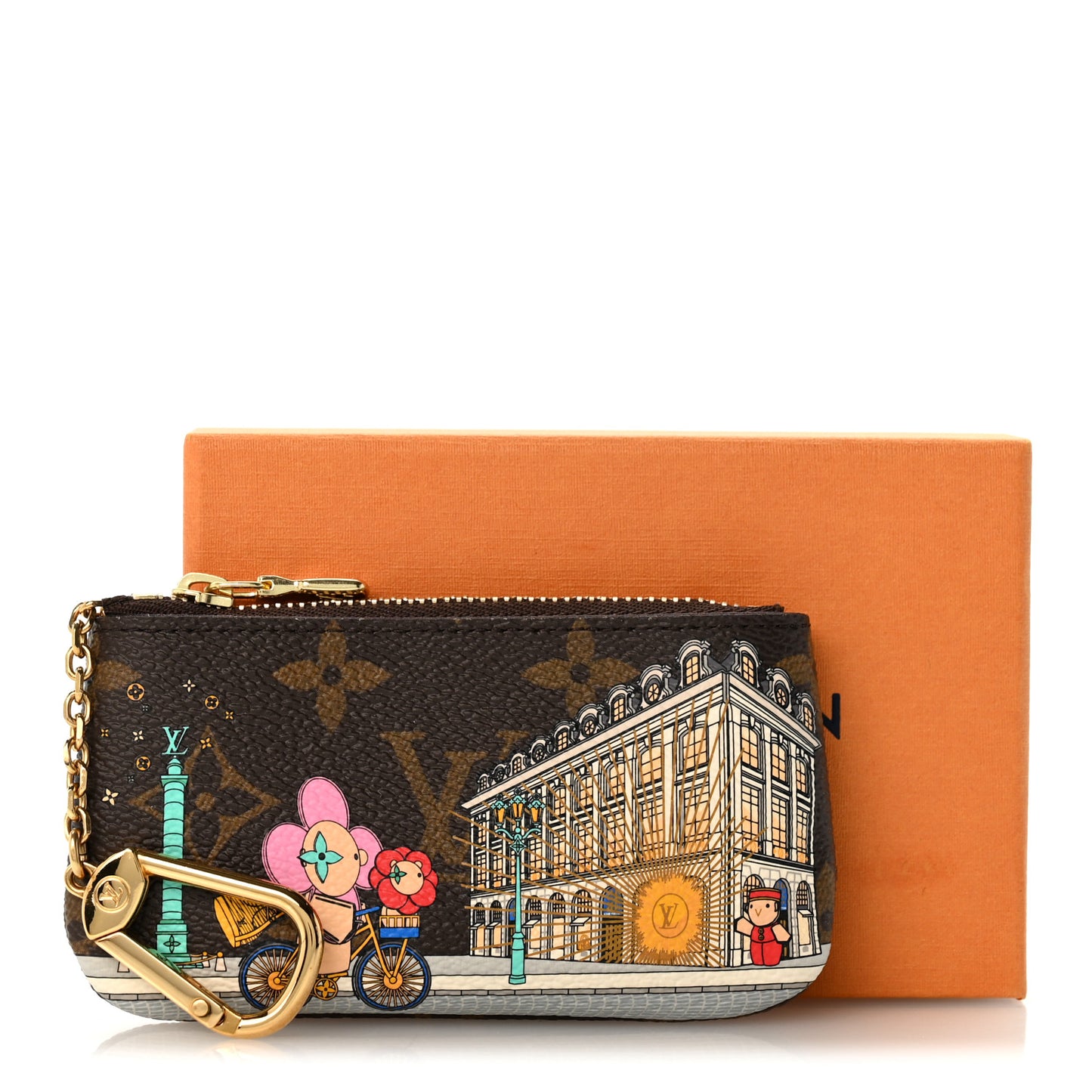 Monogram 2022 Christmas Animation Paris Key Pouch Pink