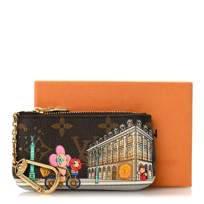Louis Vuitton Monogram 2022 Christmas Animation Paris Key Pouch Pink 9 of 9