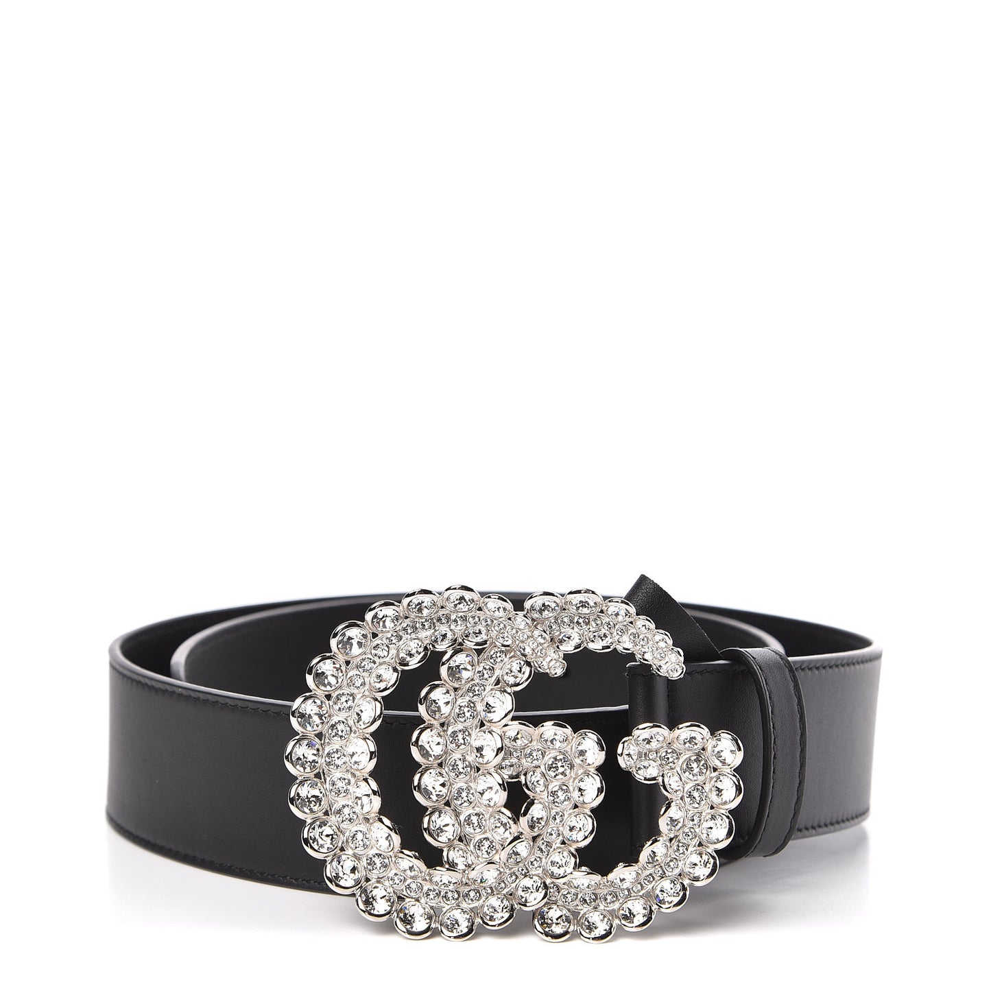 Calfskin Crystal Double G 40mm Belt 80 32 Black