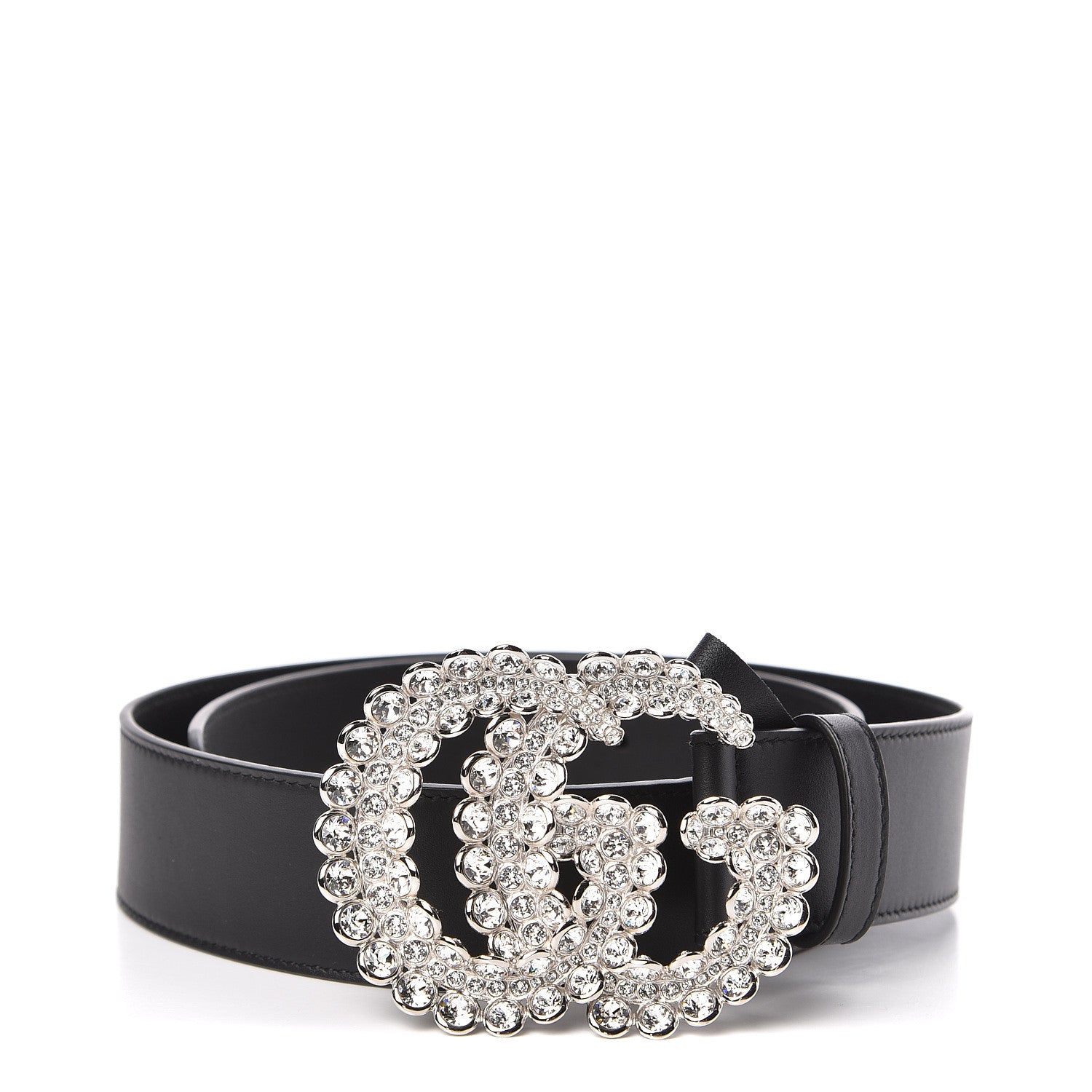 Gucci Calfskin Crystal Double G 40mm Belt 80 32 Black 1 of 6