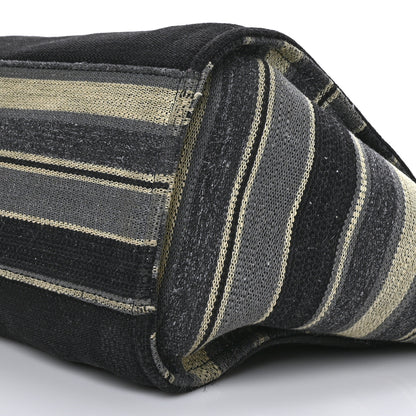 Chanel Striped Canvas Medium Deauville Tote Grey Black 9 of 9