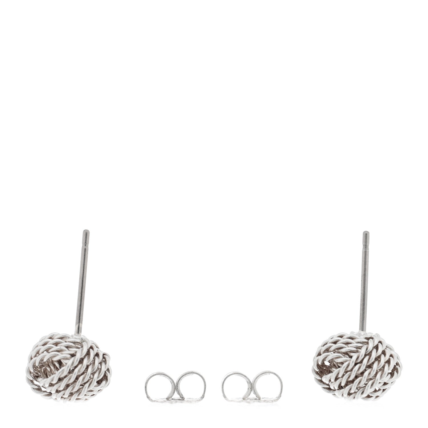 Tiffany Sterling Silver Twist Knot Earrings 3 of 4