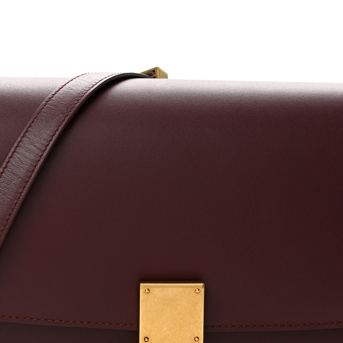 Celine Box Calfskin Medium Classic Box Flap Bag Burgundy 9 of 13