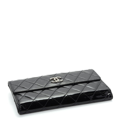 Chanel Patent Quilted Large Brilliant Flap Wallet Black 4 of 8