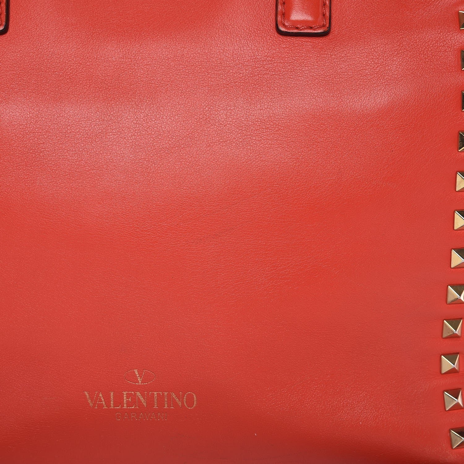 Valentino Garavani Vitello Rockstud Double Handle Tote English Red 15 of 20
