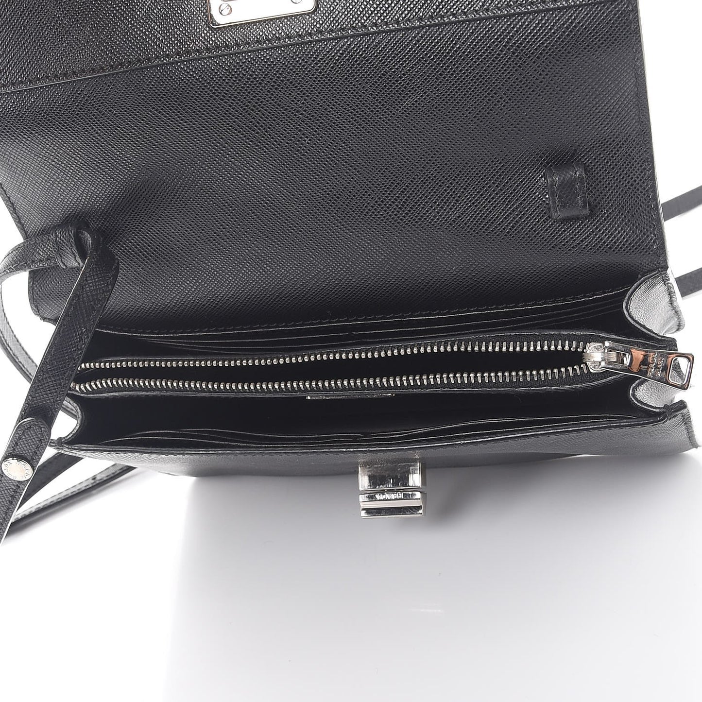 Saffiano Lux Flap Crossbody Nero Black