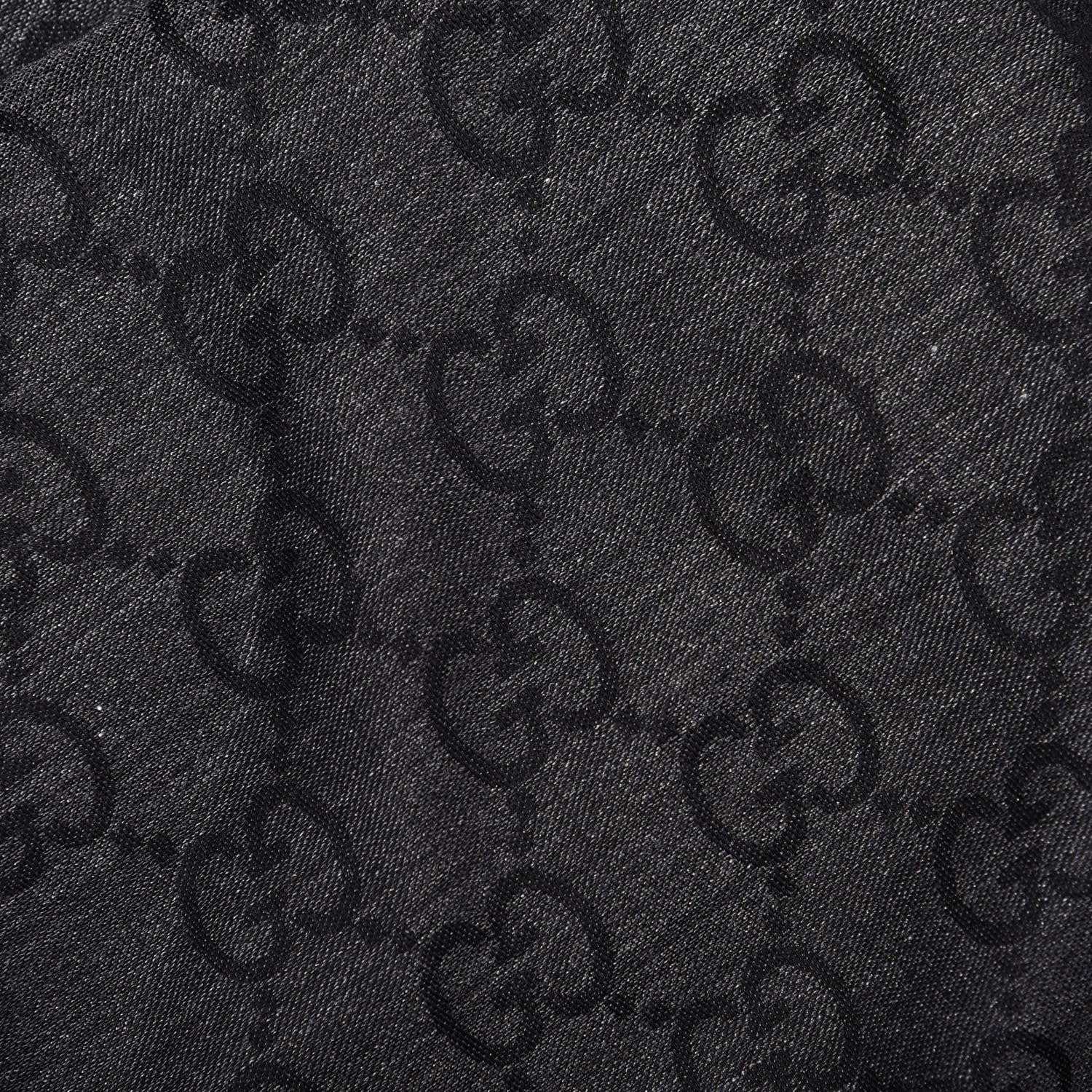 Gucci Wool Silk GG Monogram GGNat Scarf Anthracite 4 of 4