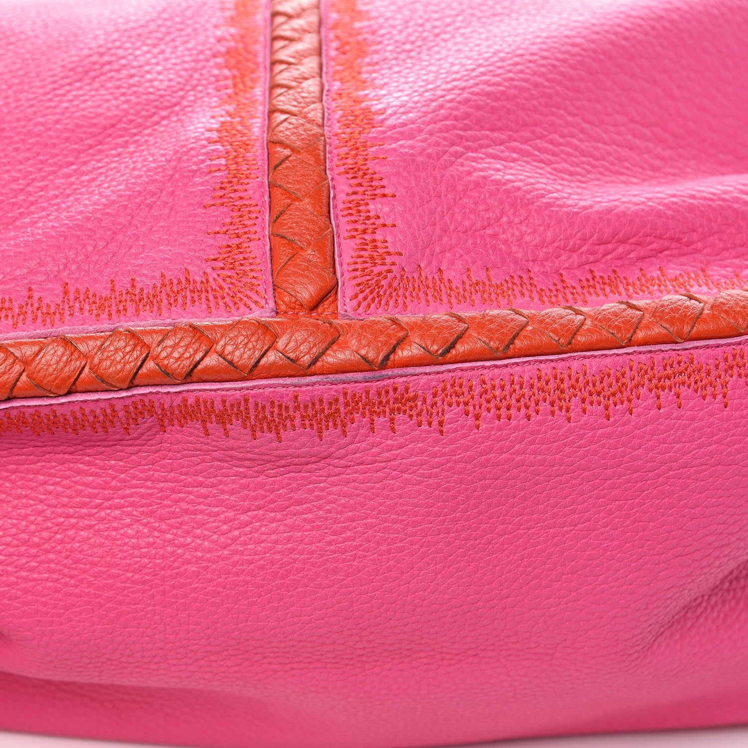Bottega Veneta Washed Cervo Deerskin Braided Tote Fire Shock 13 of 15