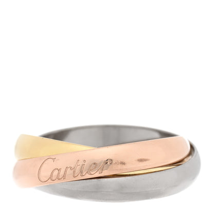 Cartier 18K Pink Yellow White Gold Small Trinity Ring 48 4.5 1 of 5