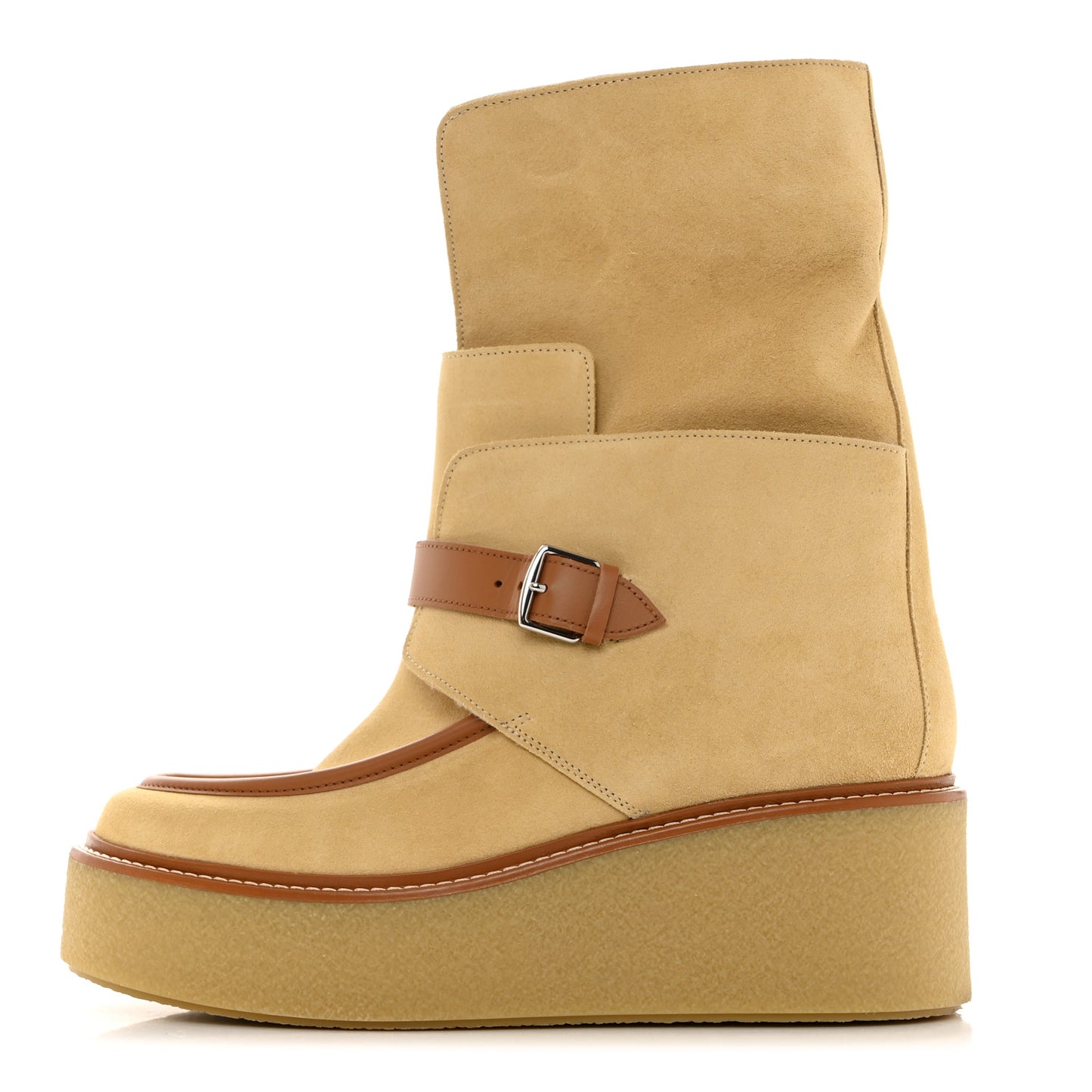 Suede Shearling Womens Hemisphere Ankle Boots 39 Beige Palomino