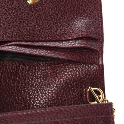 Gucci Grainy Calfskin Zumi Chain Card Case Wallet Vintage Bordeaux 8 of 9