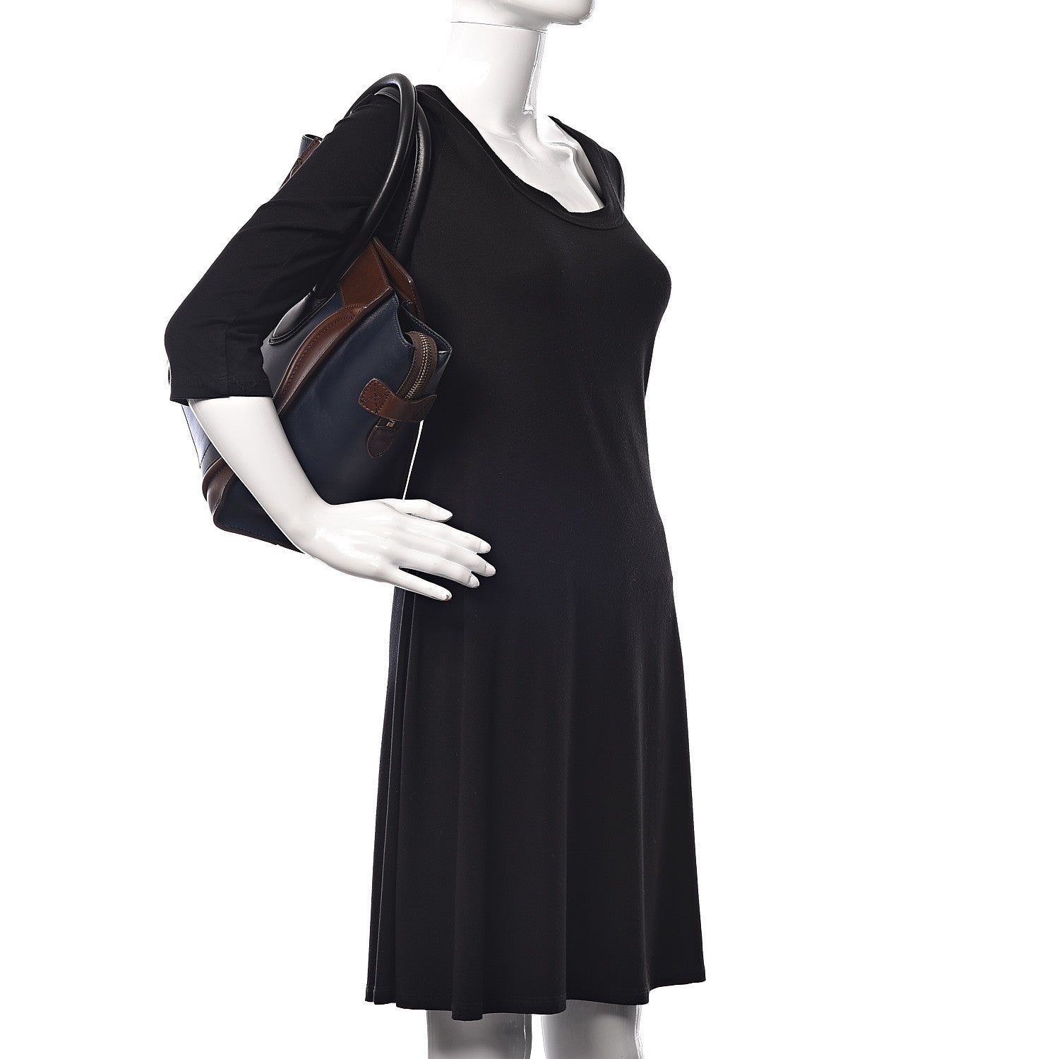 Celine Satin Calfskin Mini Tri-Color Luggage White Brown 2 of 18