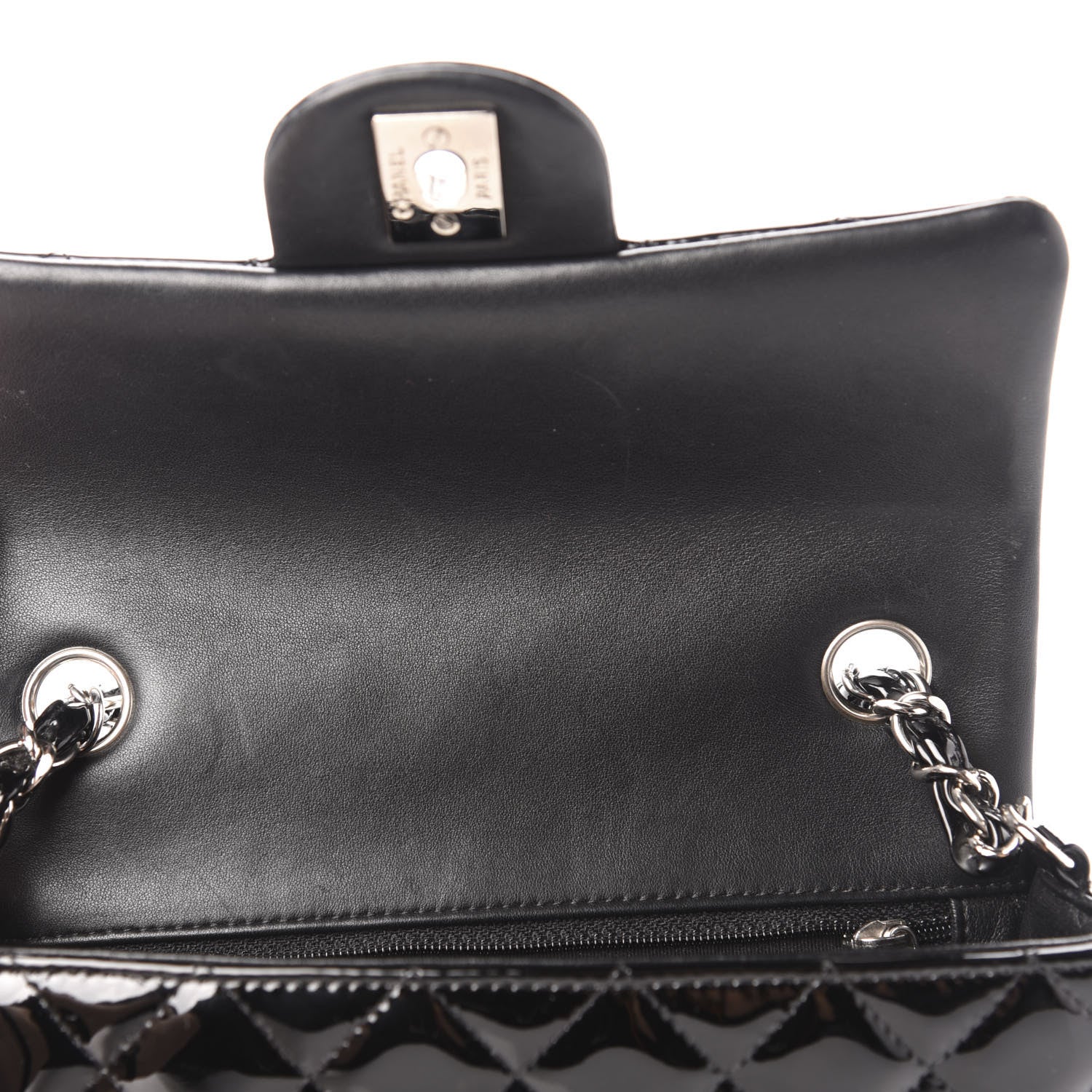 Chanel Patent Calfskin Quilted Mini Rectangular Flap Black 8 of 13