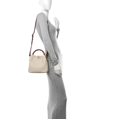 Gucci Softy Wonka Textured Dollar Calfskin Small Diana Shoulder Bag Mystic White Hibiscus Red 2 of 10