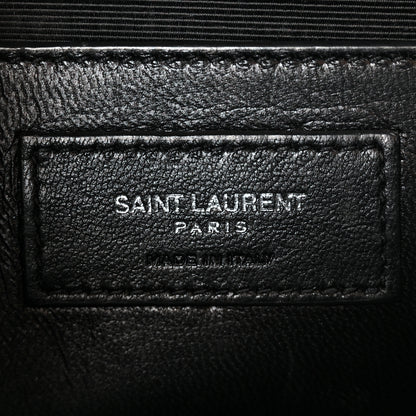 Saint Laurent Calfskin Crocodile Embossed Medium Classic Monogram Kate Tassel Satchel Black 6 of 11