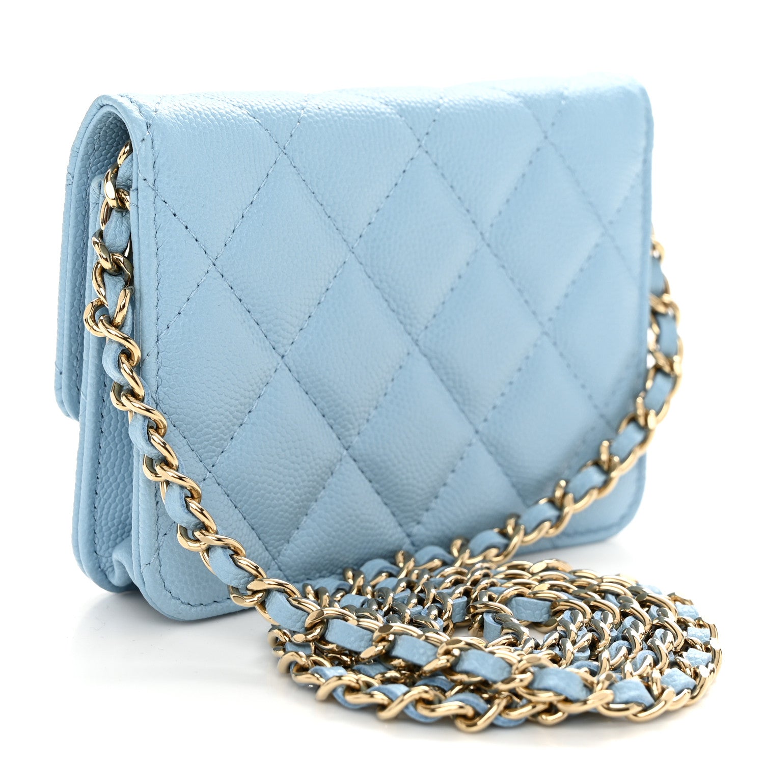 Chanel Caviar Quilted Mini Chain Bag Blue 3 of 11