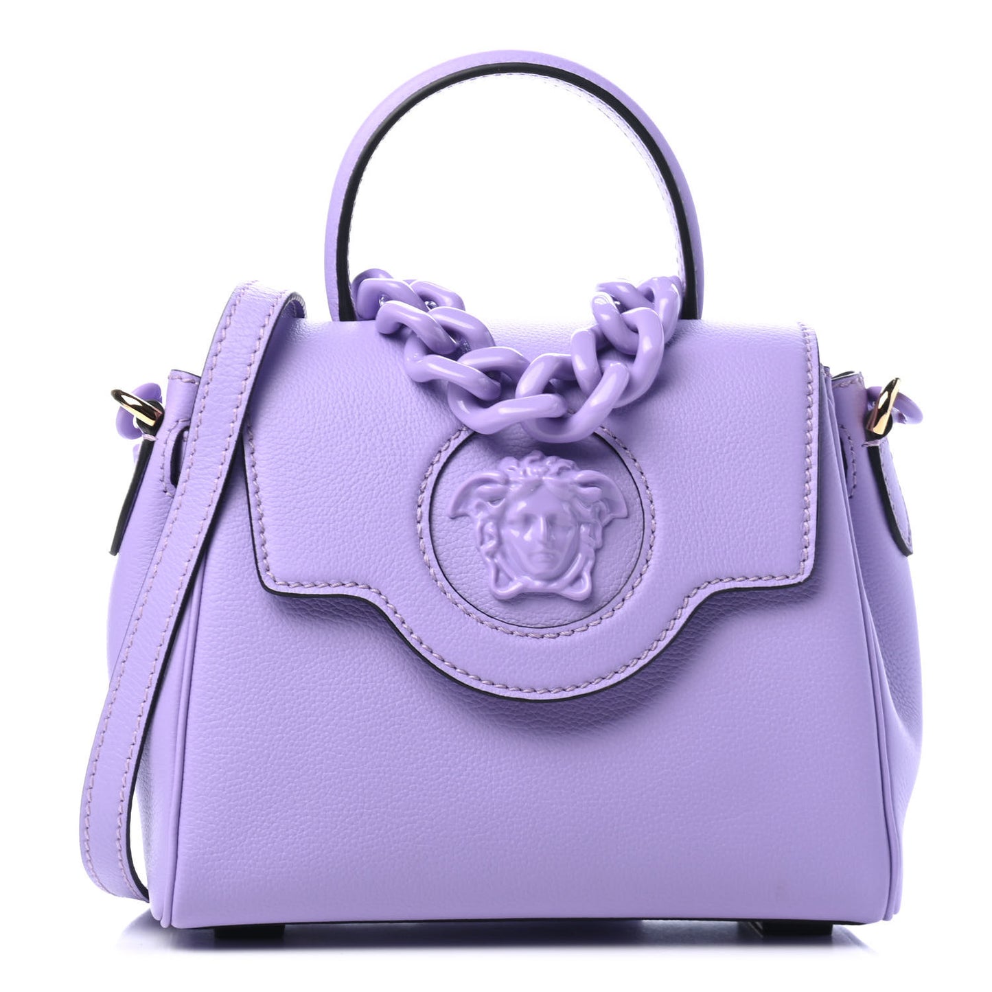 Calfskin Medusa Small Top Handle Handbag Lilac