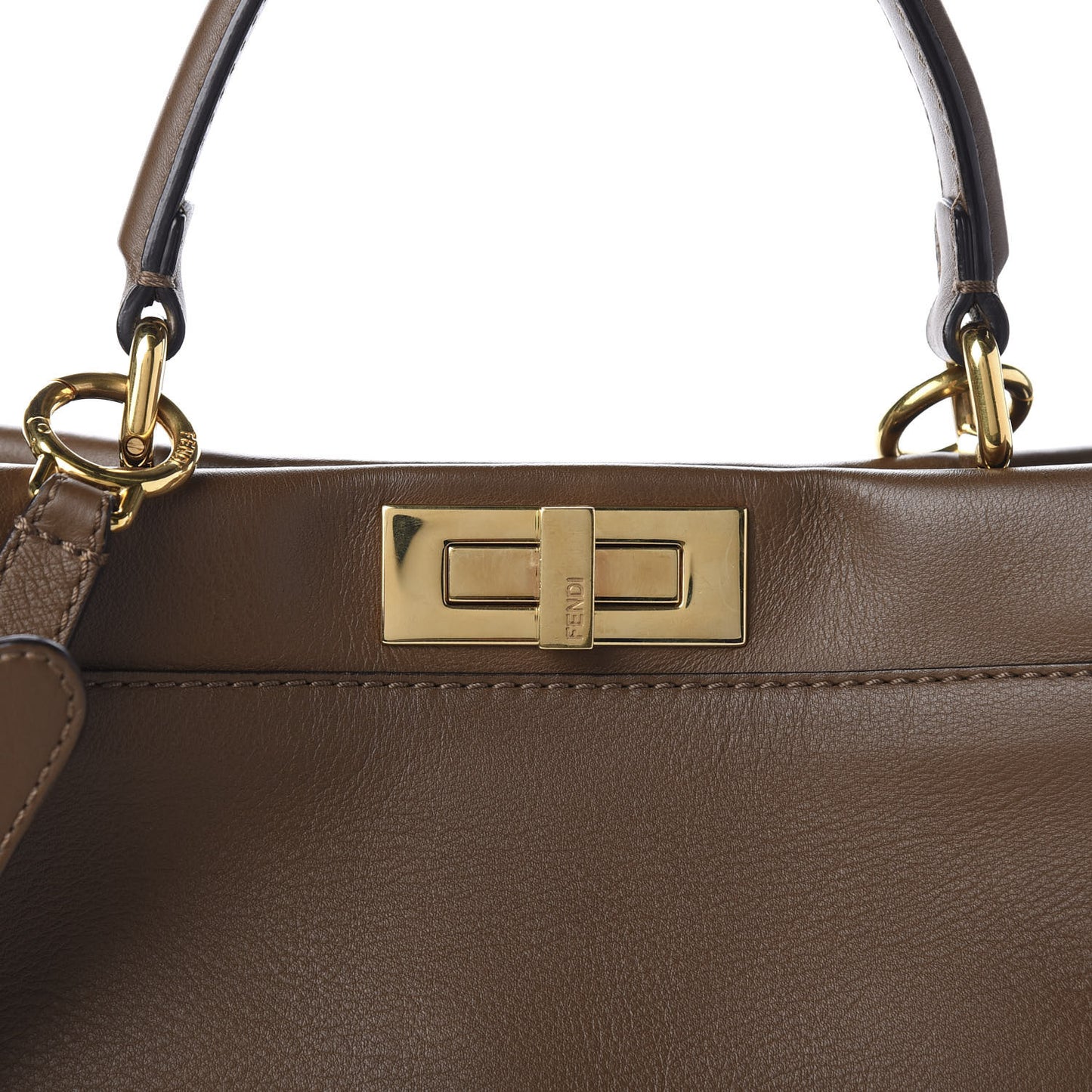 Vitello Seta Fabric Jacquard Pequin Medium Peekaboo Iconic Satchel Foresta Tobacco