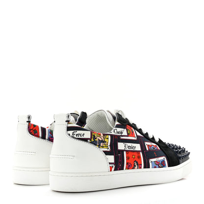 Christian Louboutin Calfskin Mens Louis Junior Spikes Orlato Flat Sneakers 42 Black Multi 4 of 9